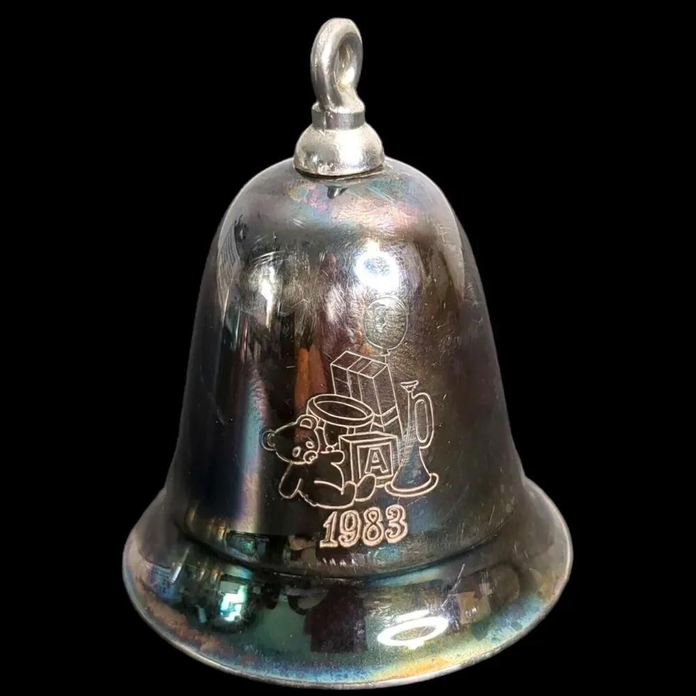 Lot of Kirk Stieff Musical Annual Silver Plate Bells 1978, 1979, 1983, 1984 VTG